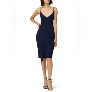 Parker Tayla Ruffle Sheath dress navy blue - 4